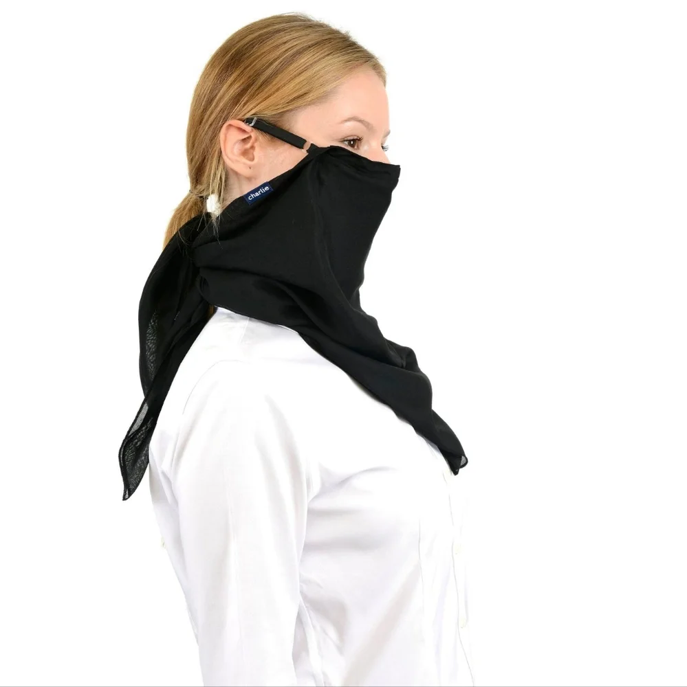 NWT Charlie the Filtered Scarf! Ev2 Filtered Bandana Scarf Mask in Black MERV 16 - Picture 5 of 11